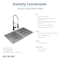 Elkay 18 Gauge SS 31-1/2" x 18-1/2" x 9" Equal Double Bwl Undermount Sink and Faucet Kit w/ Btm Grid and Drain ECTRU31179TFMBC - alternate 3